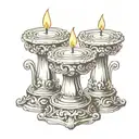 a candlestick with 3 candles   tattoo design idea