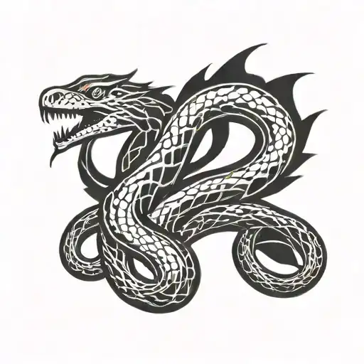 Jormungandr snake tattoo design idea