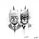 Batman and Harvey Two Face tattoo design idea