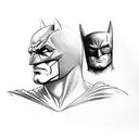 Batman and Harvey Two Face tattoo design idea