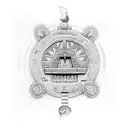 Aztec temple with solor eclipse  tattoo design idea