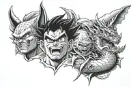 travel and dragon ball z tattoo design idea