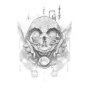 electronics and antique tattoo design idea