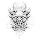 electronics and antique tattoo design idea