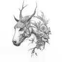 electronics and antique tattoo design idea