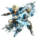 raiden and blue lightning  tattoo design idea