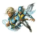 raiden and blue lightning  tattoo design idea