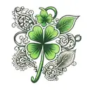 rule no. 5 leaf clover tattoo design idea