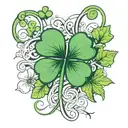 rule no. 5 leaf clover tattoo design idea