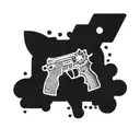 A hangouts-inspired tattoo featuring a gun and hello kitty tattoo design idea