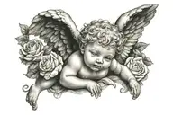 cherub angel tattoo design idea