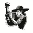 A powerful image of a mother lifting a heavy bag of cocaine, symbolizing sacrifice and struggle tattoo design idea