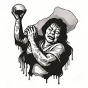 A powerful image of a mother lifting a heavy bag of cocaine, symbolizing sacrifice and struggle tattoo design idea