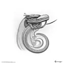 king cobra with lilas flower tattoo design idea