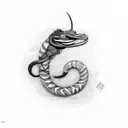 king cobra with lilas flower tattoo design idea