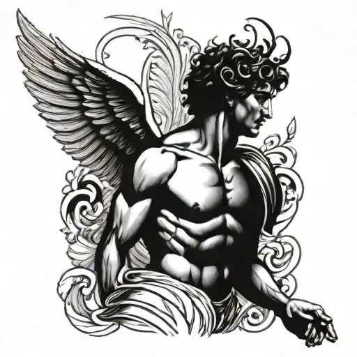greek god eros tattoo design idea