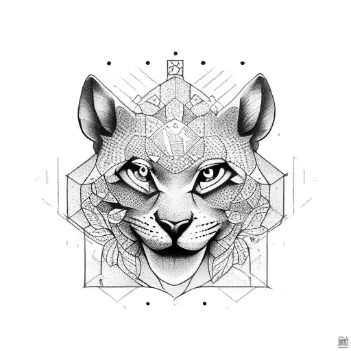 leão e cordeiro  e uma Cruz  tattoo design idea