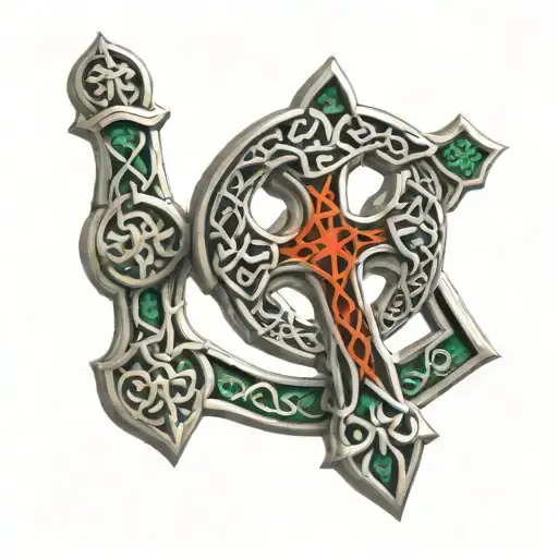Irish Celtic cross tattoo design idea