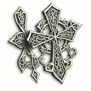Irish Celtic cross tattoo design idea