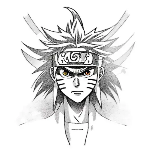 Combine elements of Sasuke, Naruto, and Itachi into a unique and dynamic tattoo design tattoo design idea