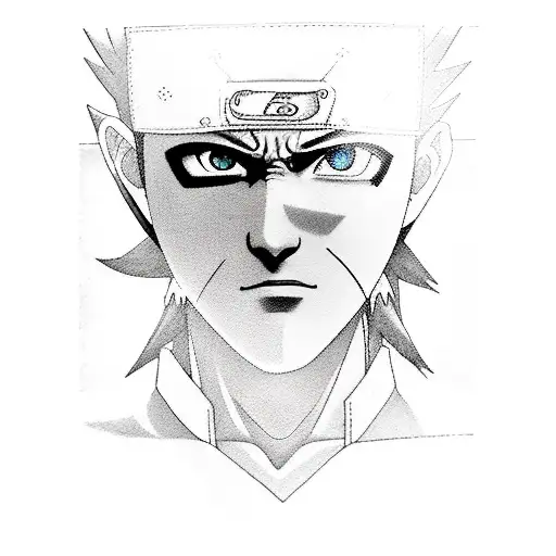 Create a realistic portrait of Sasuke, Naruto, and Itachi in a dramatic and captivating composition tattoo design idea