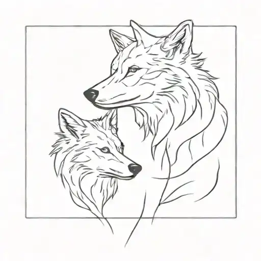 wolf couple tattoo tattoo design idea