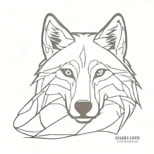 wolf face tattoo design idea