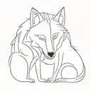 wolf couple embracing tattoo design idea