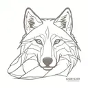 wolf face tattoo design idea