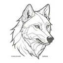 wolf face tattoo design idea