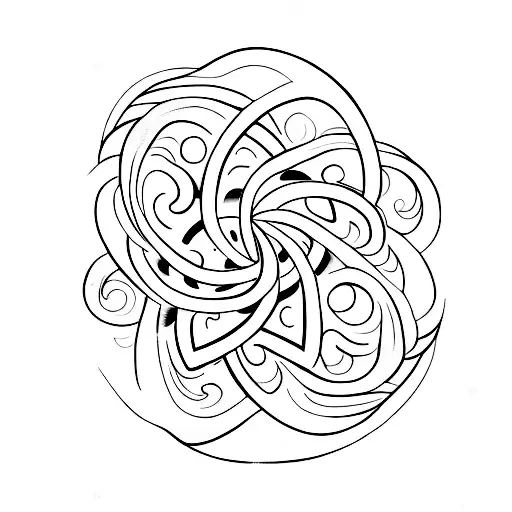 Infinite love and gratitude intertwined with ocean waves tattoo design idea