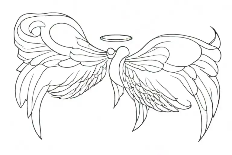 LLL with angel wings   tattoo design idea