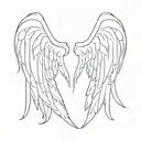 angel wings with LLL in the middle   tattoo design idea