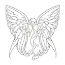 angel wings with LLL in the middle   tattoo design idea