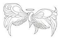 LLL with angel wings   tattoo design idea