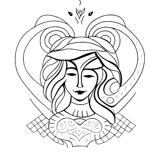 female face symbolising letting go with the quote "let them"  tattoo design idea