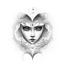 female face symbolising letting go with the quote "let them"  tattoo design idea