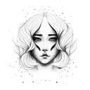 female face symbolising letting go with the quote "let them"  tattoo design idea