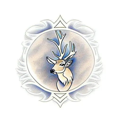 deer three arrows tattoo design idea