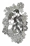 family silhouette jigsaw pieces tattoo design idea