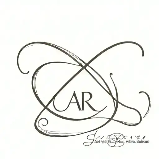 letters "AR" with infinity symbol tattoo design idea
