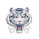 tiger with lighting bolt teeth  tattoo design idea