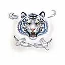 tiger with lighting bolt teeth  tattoo design idea