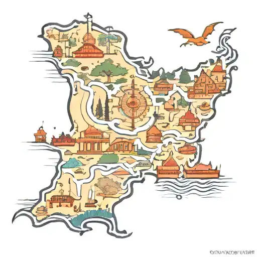 Punjab culture map tattoo design idea