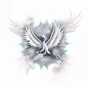 Phoenix with negative space  tattoo design idea