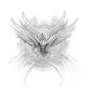 Phoenix with negative space  tattoo design idea