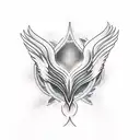 Phoenix with negative space  tattoo design idea