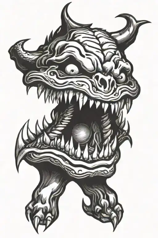 I don't know what's got its teeth in me. but I'm about to bite back in anger tattoo design idea