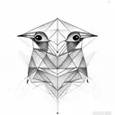 geometric bird tattoo design idea