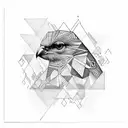 geometric bird tattoo design idea